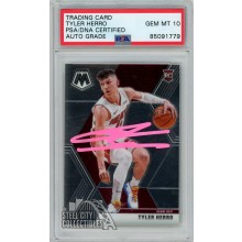 Tyler Herro 2019-20 Panini Mosaic Autograph RC Card #223 PSA/DNA 10 (Pink)