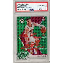 Tyler Herro 2019-20 Panini Mosaic Green Autograph Rookie Card "22 6th MOY" #223 PSA/DNA 10 (Red)
