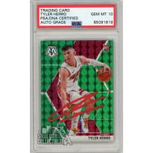 Tyler Herro 2019-20 Panini Mosaic Green Autograph Rookie Card #223 PSA/DNA 10 (Red)