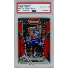 Tyler Herro 2019-20 Panini Prizm Draft Autograph "Go Cats" Red Rookie Card #15 PSA/DNA 10