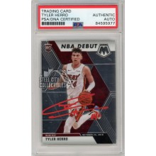 Tyler Herro 2019-20 Panini Mosaic Debut Autograph Rookie Card #280 PSA/DNA (Red)