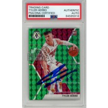Tyler Herro 2019-20 Panini Mosaic Green Autograph Rookie Card #223 PSA/DNA