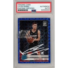 Tyler Herro 2019-20 Panini Donruss Optic Blue Velocity Autograph Rookie Card #172 PSA/DNA (White)