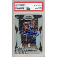 Tyler Herro 2019-20 Panini Prizm Draft Autograph "Go Blue" Silver Rookie Card #15 PSA/DNA