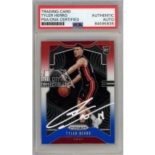Tyler Herro 2019-20 Panini Prizm Red White Blue Autograph Rookie Card #259 PSA/DNA (White)