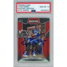 Tyler Herro 2019-20 Panini Prizm Draft Autograph "Go Blue" Red Rookie Card #15 PSA/DNA 10