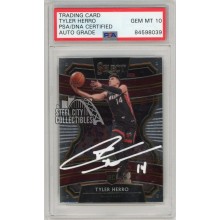 Tyler Herro 2019-20 Panini Select Concourse Autograph Rookie Card #63 PSA/DNA 10 (White)