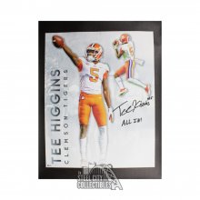Tee Higgins All In Autographed Clemson 31x24 Canvas Photo - BAS COA