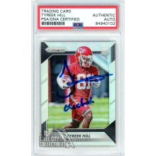 Tyreek Hill 2016 Panini Prizm Silver "Cheetah" Autograph Rookie Card #296 PSA/DNA