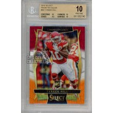 Tyreek Hill 2016 Panini Select Tri-Color Refractor Rookie Card #65 BGS 10 Pristine