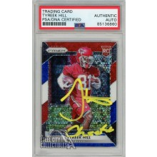 Tyreek Hill 2016 Panini Prizm Red White Blue "Cheetah" Autograph Rookie Card #296 PSA/DNA (Yellow)