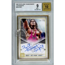 Bret "Hit Man" Hart 2020 Topps Transcendent WWE Autograph Card 20/25 BGS 9
