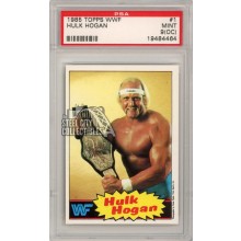 Hulk Hogan 1985 Topps WWF Wrestling Rookie Card #1 PSA 9 (OC) Mint