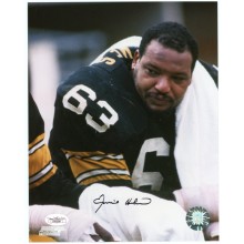 Ernie Holmes Autographed Pittsburgh Steelers 8x10 Photo (Sitting) - JSA COA (Black Ink)