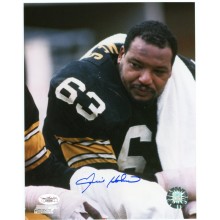 Ernie Holmes Autographed Pittsburgh Steelers 8x10 Photo (Sitting) - JSA COA (Blue Ink)