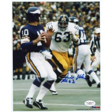 Ernie Holmes Autographed Pittsburgh Steelers 8x10 Photo (Running) - JSA COA (Blue Ink)