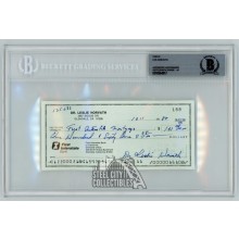 Les Horvath Autographed Check - BAS 10
