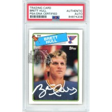 Brett Hull 1988 Topps Autograph Auto Hockey Card #66 PSA/DNA (White)