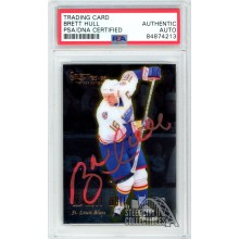 Brett Hull 1995-96 Pinnacle Select Autograph Card #4 PSA/DNA (Red)