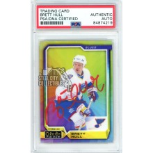 Brett Hull 2018-19 O Pee Chee Platinum Color Wheel Autograph Card #143 PSA/DNA (Red)