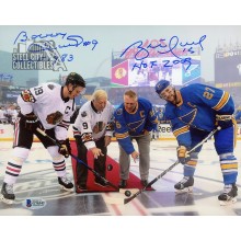 Brett Hull and Bobby Hull "HOF 2009, HOF 1983" Autographed 8x10 Photo - BAS (Puck Drop)