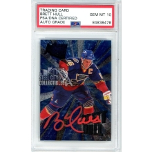 Brett Hull 1995-96 Fleer Metal Autograph Card #5 PSA/DNA 10 (Red)