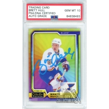 Brett Hull 2018-19 O Pee Chee Platinum Color Wheel Autograph Card #143 PSA/DNA 10 (Light Blue)