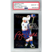 Brett Hull 1995-96 Pinnacle Select Autograph Card #4 PSA/DNA 10 (Red)