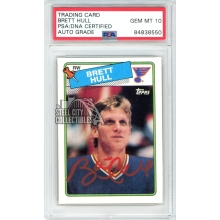 Brett Hull 1988 Topps Autograph Auto Hockey Card #66 PSA/DNA 10 (Red)