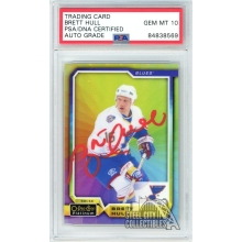 Brett Hull 2018-19 O Pee Chee Platinum Color Wheel Autograph Card #143 PSA/DNA 10 (Red)