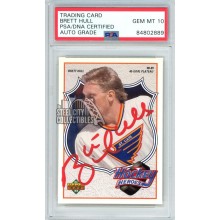 Brett Hull 1991-92 Upper Deck Hockey Heroes Autograph Card #6 PSA/DNA 10 (Red)