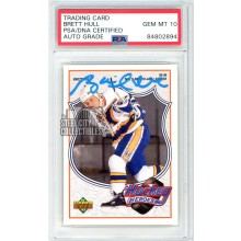 Brett Hull 1991-92 Upper Deck Hockey Heroes Autograph Card #7 PSA/DNA 10 (Light Blue)
