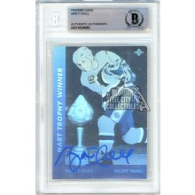 Brett Hull 1991-92 Upper Deck Holo Hart Trophy Autograph Card #AW3 BAS (Light Blue)