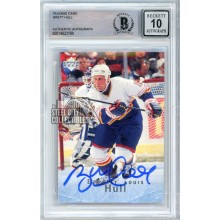 Brett Hull 1996-97 Upper Deck Autograph Card #1 BAS 10