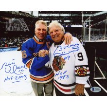 Brett Hull and Bobby Hull "HOF 2009, HOF 1983" Autographed 8x10 Photo - BAS COA