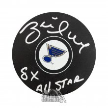 Brett Hull 8x All Star Autographed St Louis Blues Hockey Puck - BAS COA