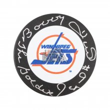 Bobby Hull The Golden Jet Autographed Winnipeg Jets Hockey Puck - BAS COA