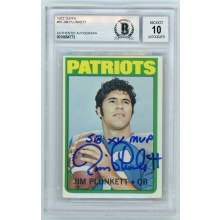 Jim Plunkett 1972 Topps Football Autograph Rookie Card Super Bowl MVP - BAS 10