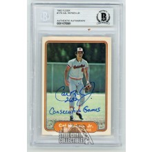 Cal Ripken Jr 2632 Consecutive Games 1982 Fleer Autographed Card #176 - BAS