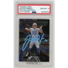 Justin Herbert 2020 Panini Select Turbocharged Auto Rookie Card #T24 - PSA/DNA 10