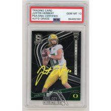 Justin Herbert 2020 Panini Chronicles Draft Picks Spectra Auto Rookie Card #4 - PSA/DNA 10