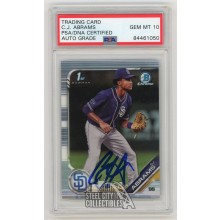 CJ Abrams 2019 Bowman Draft Chrome Refractor Autographed Card #BDC-85 - PSA/DNA 10