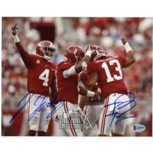 Tua Tagovailoa Jerry Jeudy Autographed Alabama 8x10 Photo - BAS COA (Horizontal)