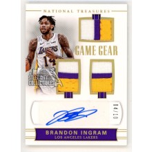 Brandon Ingram 2017-18 Panini National Treasures Autograph Patch Card #GGT-BIG 04/10
