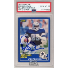 Michael Irvin 1989 Score Autograph Rookie Card #18 PSA/DNA 10
