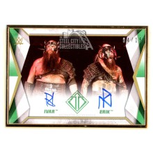 The Viking Raiders Ivar/Erik 2020 Topps Transcendent Green Autograph Card #DA-VR /15