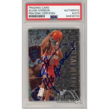 Allen Iverson 1996-97 Fleer Metal "The Answer" Autograph Rookie Card #201 PSA/DNA