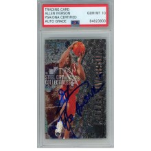 Allen Iverson 1996-97 Fleer Metal "The Answer" Autograph Rookie Card #201 PSA/DNA 10