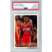 Allen Iverson 1996-97 Topps Autograph Rookie Card #171 PSA 9 PSA/DNA 10