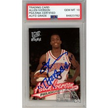 Allen Iverson 1996-97 Fleer Ultra "The Answer" Autograph Rookie Card #82 PSA/DNA 10